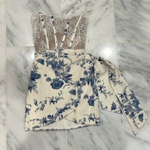 V. CHAPMAN NICOLETTA DRESS IN PROVENCAL BLUE FLORAL